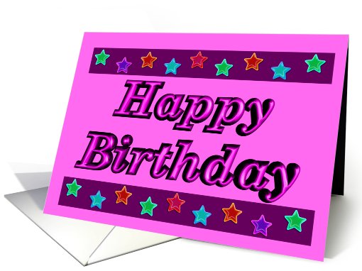 Happy Birthday - Stars - Pink
 card (484808)