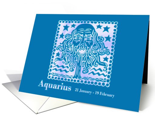 Aquarius January February Birthday card (610190)