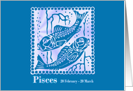 Pisces February March Birthday card