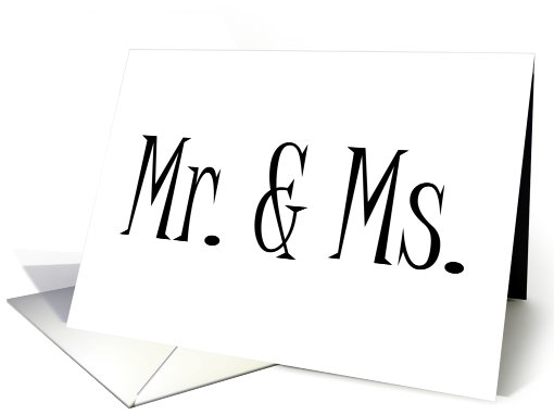 Mr. & Ms. Engagement invitation Mr and Ms black & white card (729119)