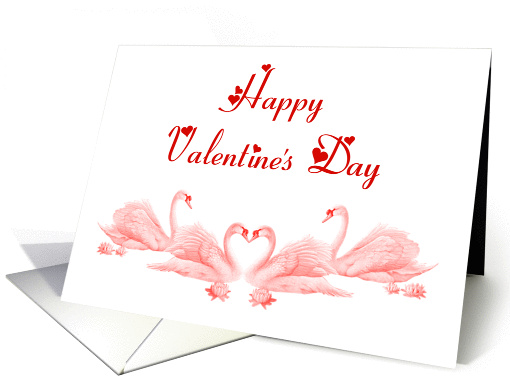 Happy Valentine's Day St. Valentine Saint Valentine Love swans card