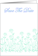 Save The Date red scroll flowers blue mint romantic spring colors card