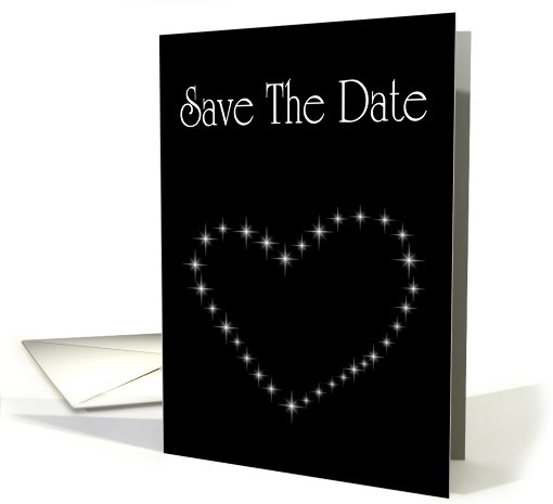 Save The Date with love heart and stars card (769415)