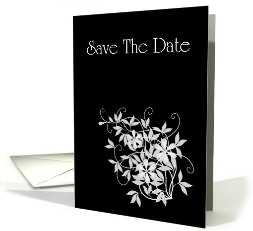Save The Date with flowers and scrolls card (769420)