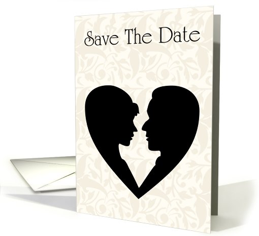 Save The Date with couple in love heart Wedding card (769967)