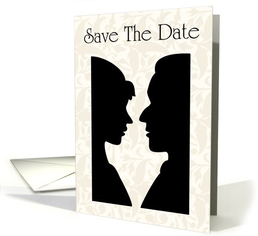 Save The Date with couple, Wedding Bride and Groom to be. card