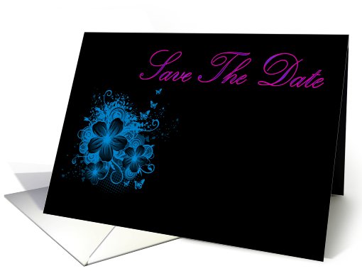 Save The Date with flowers and scrolls card (771899)