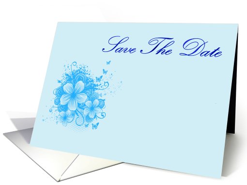 Save The Date with flowers and scrolls card (771901)