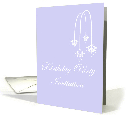 Birthday Party Invitation with white scrolls card (779155)
