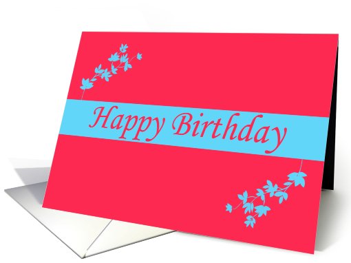 Happy Birthday with flowers scrolls card (779180)
