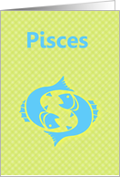 Pisces February March Birthdaywith zodiac sign fish card