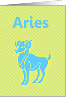 Aries March April Birthdaywith zodiac sign ram sheep card