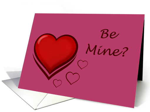 Happy Valentine's Day Be mine with love heart card (890585)