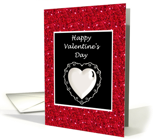 Happy Valentine's Day with love heart with glitter effect card