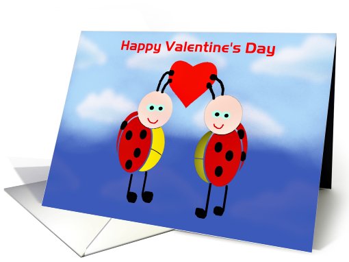 Happy Valentine's Day with ladybugs lady beetles card (890603)