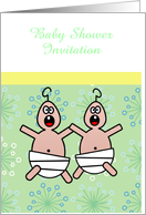 Baby Shower Invitation expecting twins parents-to-be card