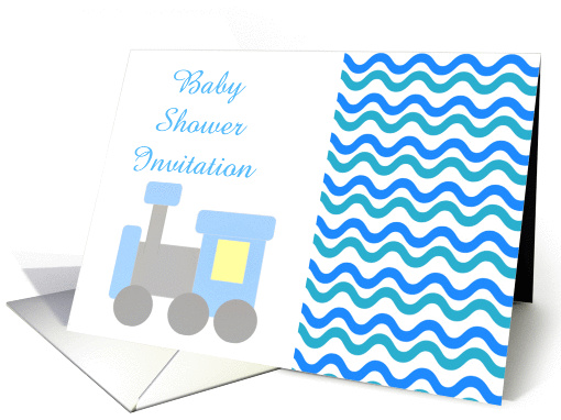 Baby Shower Invitation with toy train card (891612)