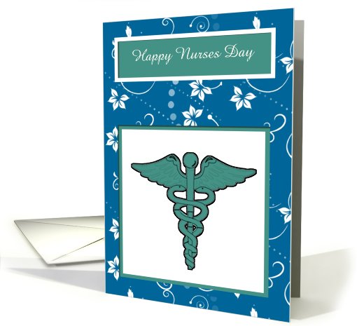 Happy Nurses Day with medical symbol customizable text card (892498)