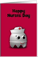 Happy Nurses Day with computer character in nurse uniform customizable card
