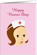 Happy Nurses Day with nurse wearing a nurse’s cap customizable text card