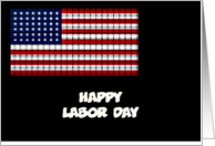 Happy Labor Day with American flag woven card