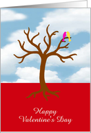 Happy Valentine’s Day with 2 birds sitting in a tree custom card