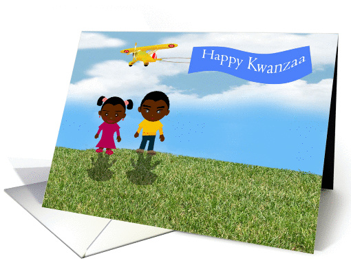 Kwanzaa Blessings custom card African-American Africa with kids card