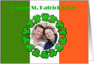Happy St. Patrick’s Day custom photo card Irish shamrock Saint Paddy card