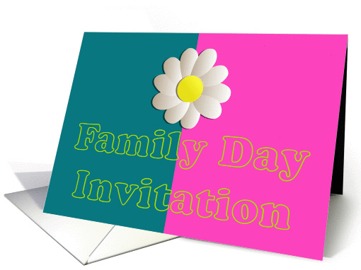 Family Day Invitation with daisy flower card (917460)