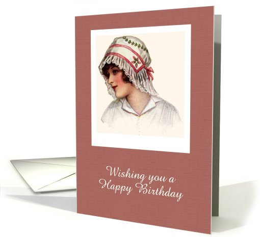 Vintage Happy Birthday custom card with vintage lady card (918989)