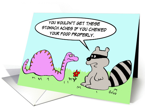 Snake With Stomach Ache - Get Well
 card (223273)