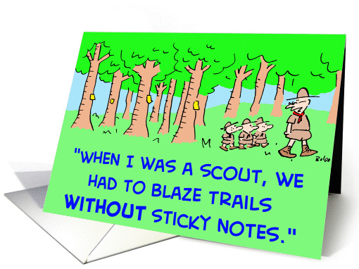 boy, scouts, blaze, trails, sticky, notes card (371925)
