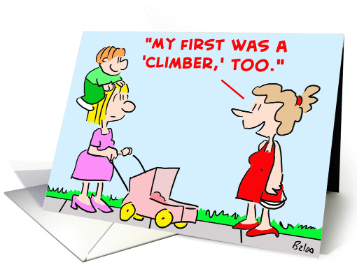 kids, baby, climber, congratulations card (394574)