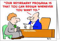 personnel, retirement, program, resign card