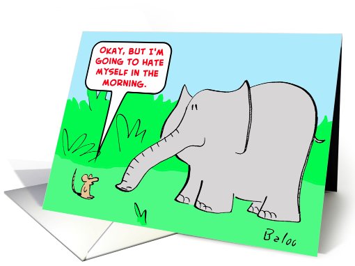 mouse, elephant, hate, myself, morning, sex, love card (431092)