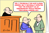 judge, illegal, orders, integrity card
