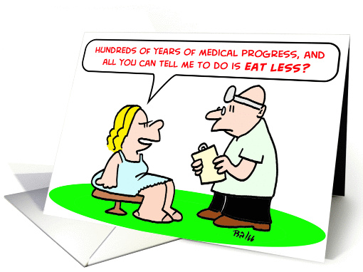 medical, doctor, patient, overweight, eat, less card (447440)