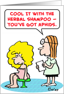 herbal, shampoo, aphids card