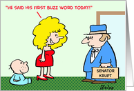 first, buzz, word card