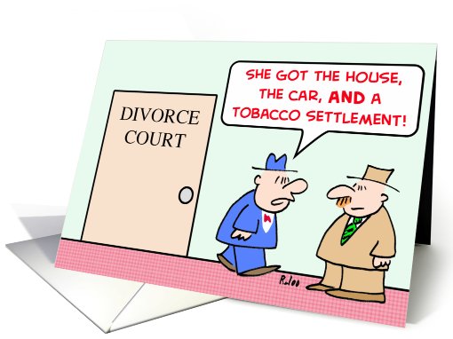 divorce, court, house, car, tobacco, settlement card (478412)