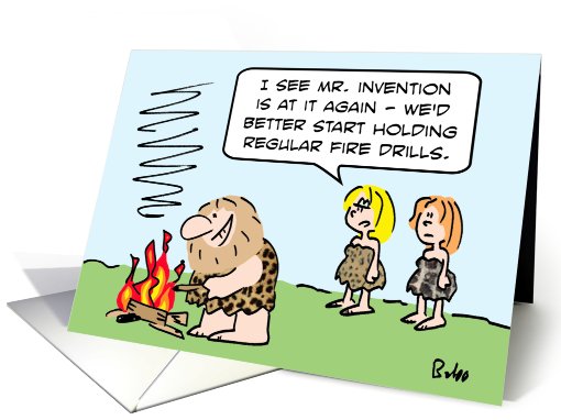 Cavewoman wants to hold regular fire drills card (651884)