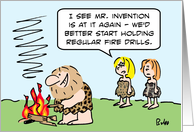 Cavewoman wants to hold regular fire drills card
