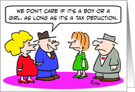 Boy or girl or tax deduction - congratulations card