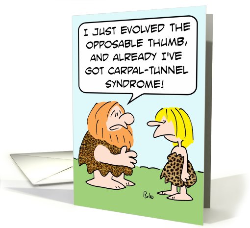 caveman with carpal-tunnel - get well! card (763915)