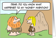 Caveman invented money card