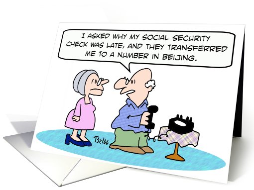 Social Security check late - Happy Retirement card (778240)