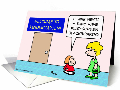 Flat screen blackboards in kindergarten card (810965)