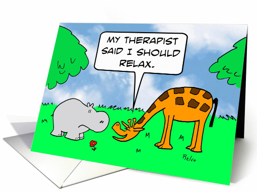Giraffe relaxes on doctor's orders. card (866871)