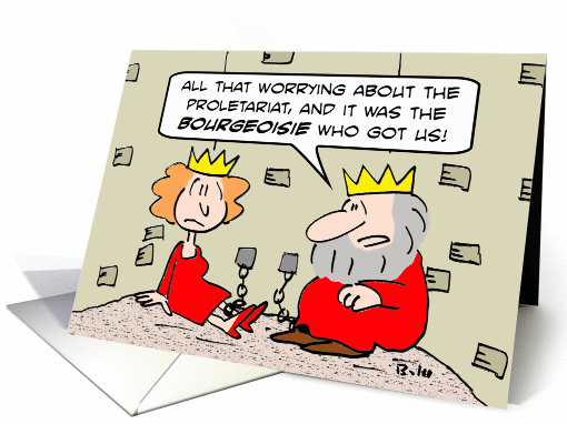 Bourgeoisie arrested king and queen. card (883990)