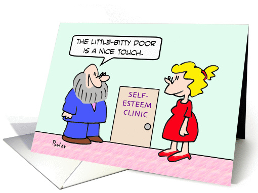 self-esteem clinic has tiny door card (884906)